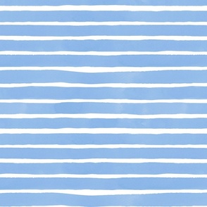Painterly Watercolor Stripe- Light Sky Blue