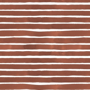 Painterly Watercolor Stripe- Cinnamon- Benjamin Moore- 2174-20- Brown Terracotta