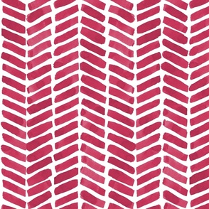 Painterly Chevron-Pantone Viva Magenta -watercolor herringbone pattern