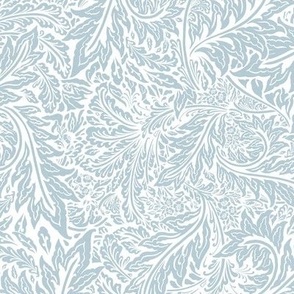 12" Woodland florals Morris Larkspur - baby blue white