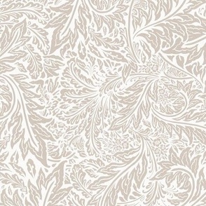 12" Woodland florals Morris Larkspur - neutral beige ivory