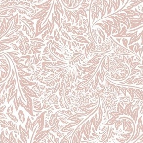 12" Woodland florals Morris Larkspur - baby blush pink