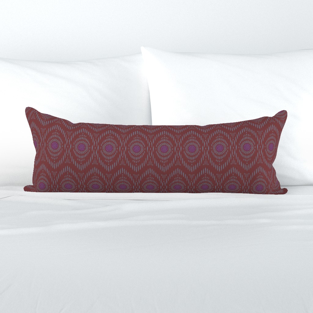 block print deco - rosewood & purple