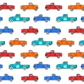 Small Scale Colorful Vintage Trucks 