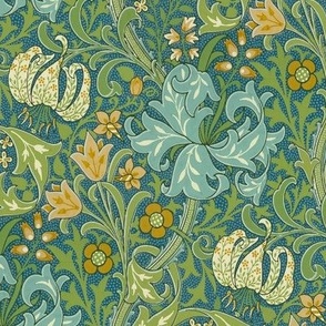 William Morris floral golden lily medium