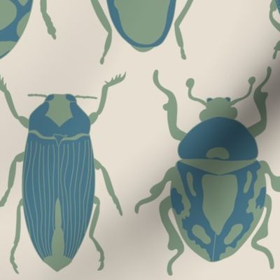Doodle Bugs  Blue Green