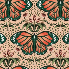 Orange Butterfly - Pink - Large Scale