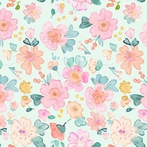park flowers in soft teal
