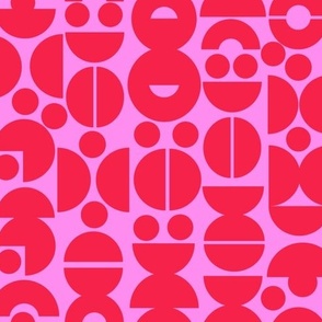  Mid Century Circles_Red/Pink_Small