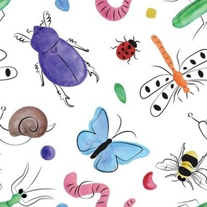 Watercolor Doodle Bug Blobs