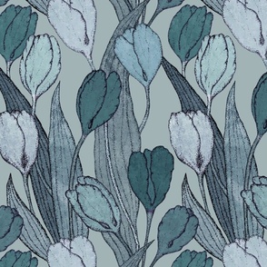 Tulips on teal /big/