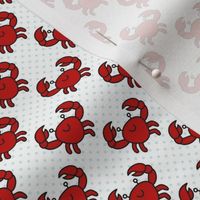Small Scale Red Crabs on White