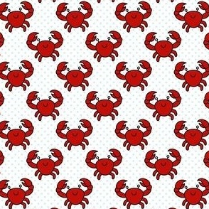 Small Scale Red Crabs on White