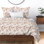 Peach vintage flowers blush pattern M