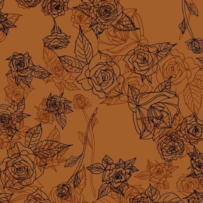 Antique Brown Roses (large scale) 