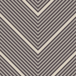 Bold Chevron Stripe | Bone Beige, Cloudy Silver, Purple-Brown-Gray | Geometric