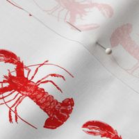 Watercolor Lobsters in Red