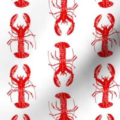 Watercolor Lobsters in Red