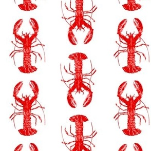 Watercolor Lobsters in Red