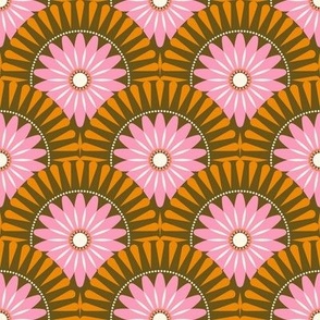 Normal scale • Sunrise retro flower - Pink & brown