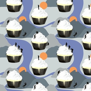 Cupcake Mountain Climbing - Periwinkle and Gray