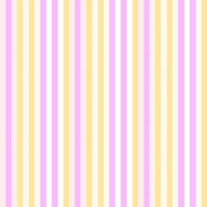 Dollhouse stripes pastell in pink, white and yellow