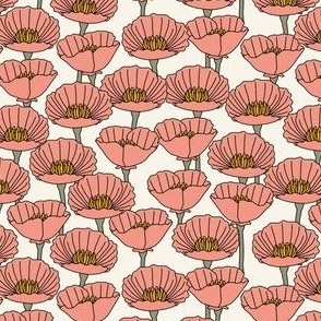 (small scale) California Poppy - peachy pink/cream - LAD23