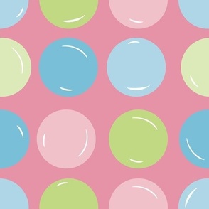 Bubbles Geometric Bubblegum Pink