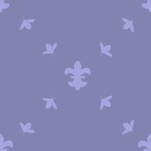 violet bees and fleur de lis