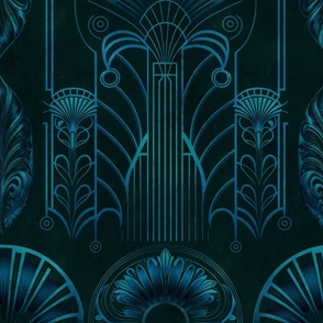 Art Deco Wallpaper Teal