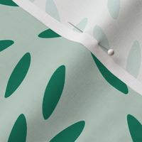 Abstract green leaves light blue