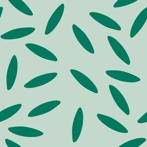 Abstract green leaves light blue