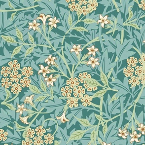 William Morris Jasmine Flowers - large scale