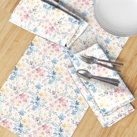 DITSY FLORAL FADED BLUE PINK ON WHITE-MEDIUM