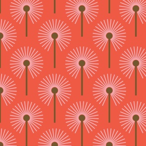 Abstract Dandelion | Red, Pink, + Olive Drab