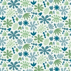 Floral Abstracts in green and blues // Small