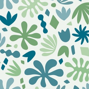 Floral Abstracts in greens and blues // LG