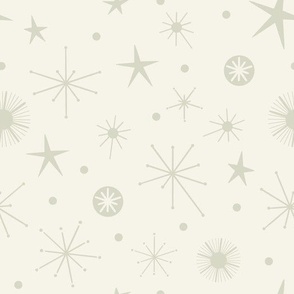 Atomic Snow and Stars White-on-White (10.5x10.5)