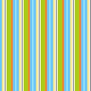 Green, Blue, Orange Vertical Stripes