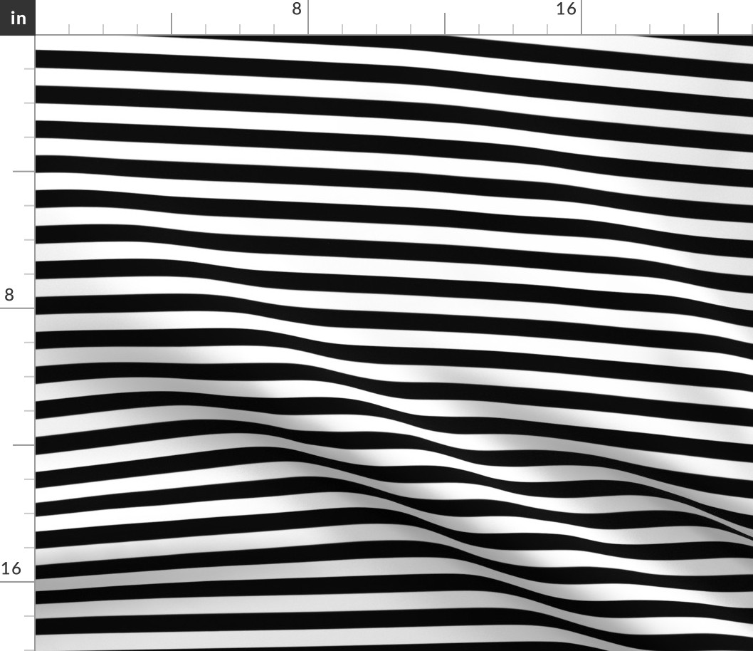 Black and White Stripe - 1/2 inch