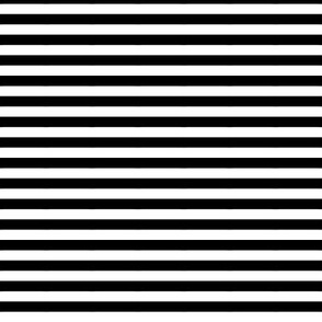 Black and White Stripe - 1/4  inch