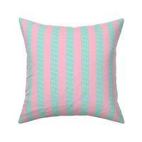 Pink and Turquoise Stripes - 1 inch