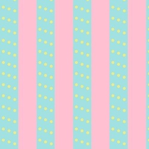 Pink and Turquoise Stripes - 1 inch