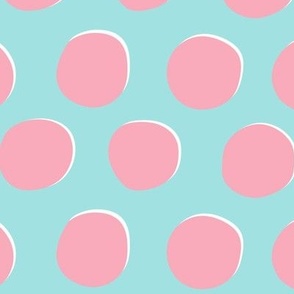 Pink Dots on Turquoise - 2 inch