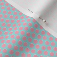 Pink Dots on Turquoise - 1/4 inch