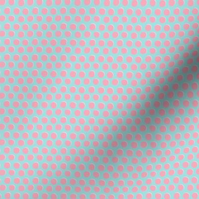 Pink Dots on Turquoise - 1/4 inch