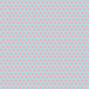 Pink Dots on Turquoise - 1/4 inch