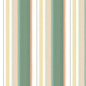 Rainbow Stripes / Large / Orange, Yellow, Green, White, Baby Pink