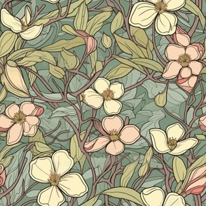 Dogwood Florals - Art Nouveau Modern Romanticism