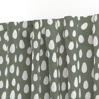Jumbo // Organic painted spots on sage green wallpaper